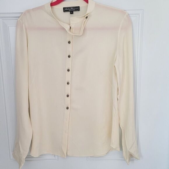 Salvatore Ferragamo button-down blouse size 44/Medium - Picture 6 of 16
